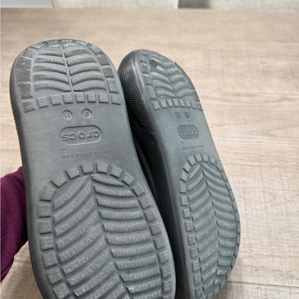 Black Platform Crocs with Strap - image 3